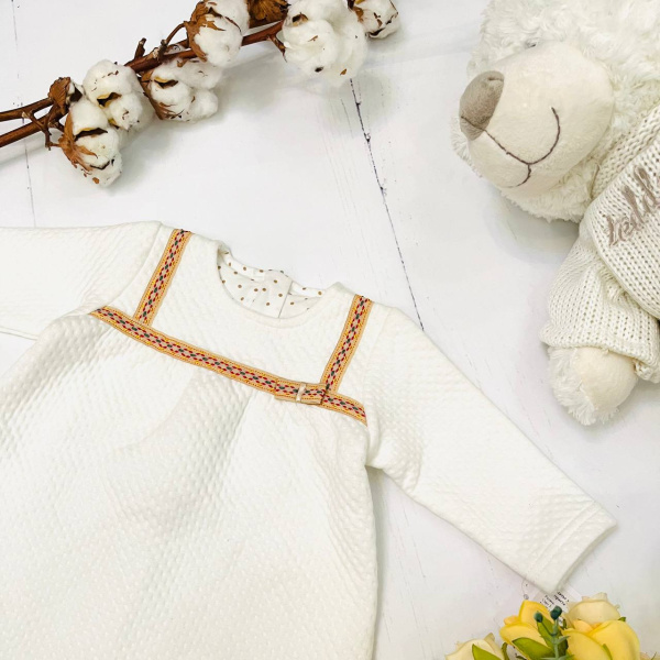 Платье для новорожденной девочки Bebika (17/30-1), состав: 80% натуральный хлопок, 20% полиэстер